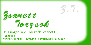 zsanett torzsok business card