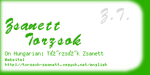 zsanett torzsok business card